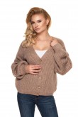 Sweater Kardigan Model 30077 Cappuccino - PeeKaBoo Apranga