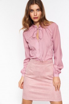 Sijonas Nubukowa różowa spódnica SP64 Pink - Nife LKK163402