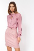 Skirt Nubukowa różowa spódnica SP64 Pink - Nife LKK163402 Apranga