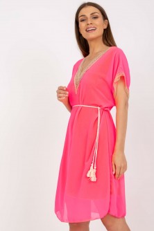 Dress Sukienka Model DHJ-SK-1508.12 Fluo Pink - Italy Moda LKK167579