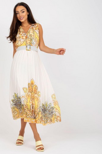 Dress Sukienka Model DHJ-SK-13128.61 White/Yellow - Italy Moda LKK168536 Apranga