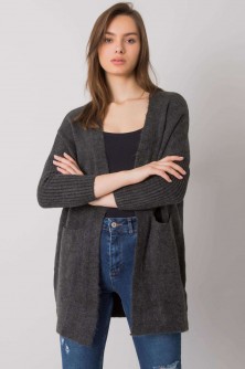 Sweater Kardigan Model ASM-SW-7560.96P Dark Grey - Rue Paris LKK169638