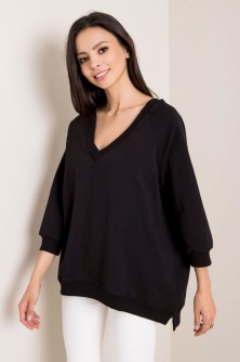 Bluza Damska Model RV-BL-5676.09 Black - Rue Paris LKK169866