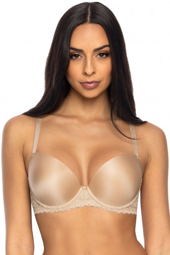 Pakelianti liemenėlė bra Biustonosz Push-up Model 0155/11/1 Jennifer II Beige - Mat LKK171356 Apatinis trikotažas