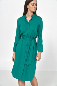 Dress Zielona wiskozowa sukienka midi S217 Green - Nife LKK176656