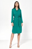 Dress Zielona wiskozowa sukienka midi S217 Green - Nife LKK176656 Apranga