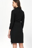 Dress Czarna sukienka z wiązaniem S223 Black - Nife LKK176659 Apranga
