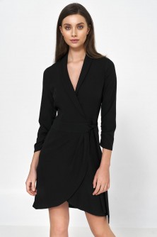 Dress Czarna sukienka z wiązaniem S223 Black - Nife LKK176659
