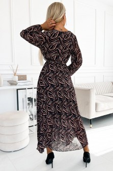 Dress Sukienka Model 511-2 Brown Zebra - Numoco LKK188112