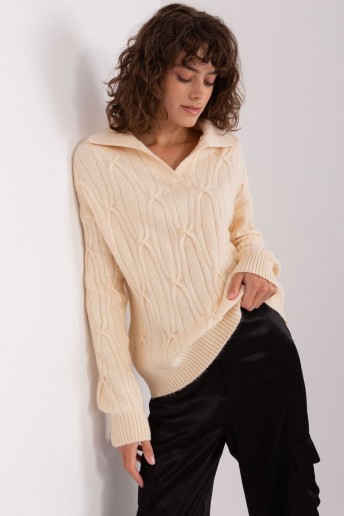 Sweter Damski Model AT-SW-2349-2.27 Light Beige - AT LKK188276 Apranga